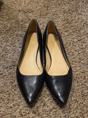 Cole Haan Black Pointed-Toe Slip-On Flats